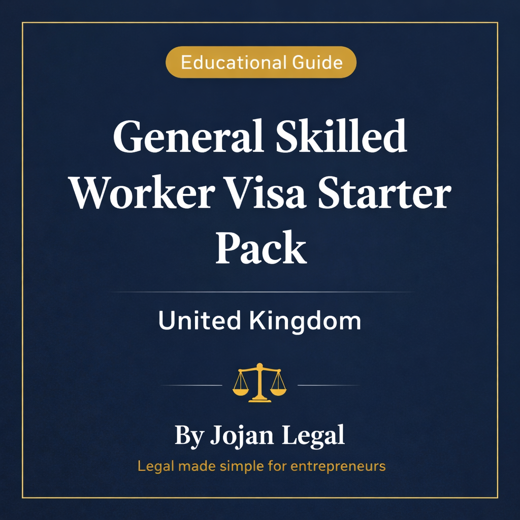 General Skilled Worker Visa Starter Pack (UK)
by Jojan Legal